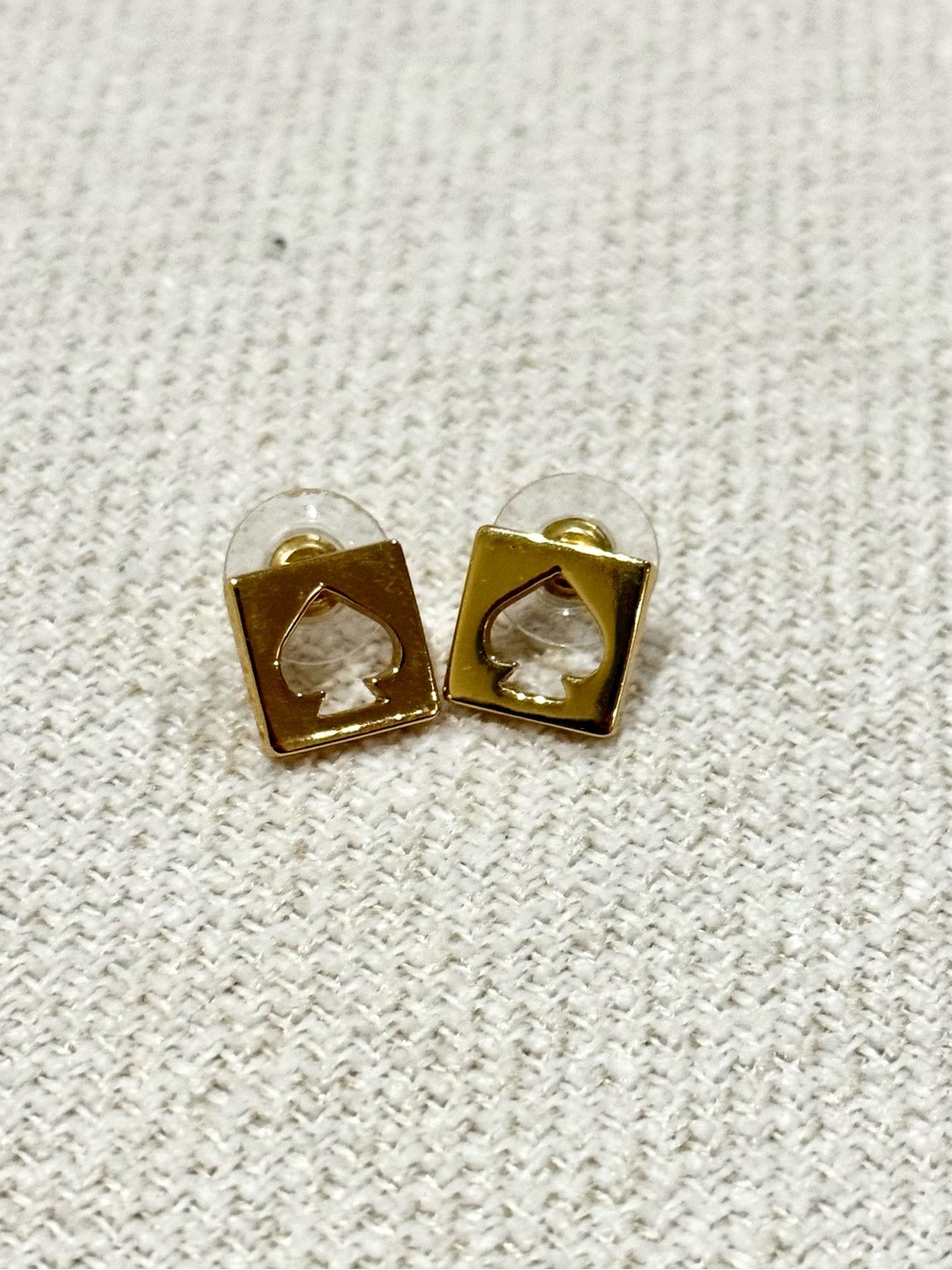 Kate Spade New York Signature Hole Punch Spade Gold Stud Earrings
